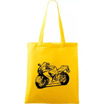 Sportovní motorka - Taška bavlněná - 42 x 38 cm ( Žlutá )