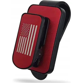 Držák do auta Univerzální klips Držák na brýle, kovová vlajka USA, červený