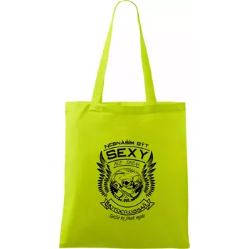 Nákupní taška Nesnáším být sexy - motocrossař - Taška bavlněná - 42 x 38 cm ( Limetková )