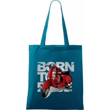 Scooter born to ride red - Taška bavlněná - 42 x 38 cm ( Petrolejová )