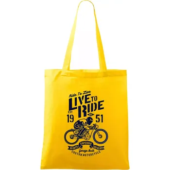 Live To Ride - Taška bavlněná - 42 x 38 cm ( Žlutá )