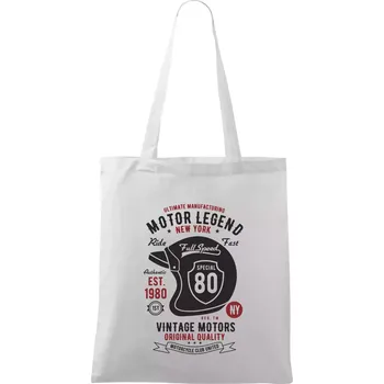 Nákupní taška Motor Legend Helmet - Taška bavlněná - 42 x 38 cm ( Bílá )