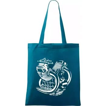 Biker Motorcycle motor - Taška bavlněná - 42 x 38 cm ( Petrolejová )