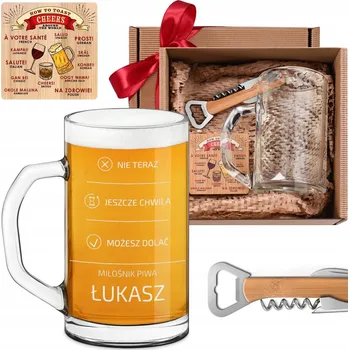 Sklenice Vánoční pivní Pivní Sklenice s gravírováním 640ml, zábavná sada, vánoční Dárek