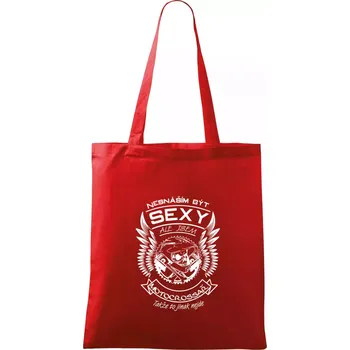 Nákupní taška Nesnáším být sexy - motocrossař - Taška bavlněná - 42 x 38 cm ( Červená )