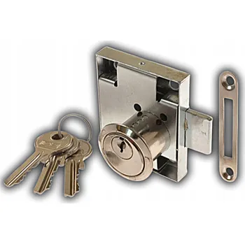 NÁBYTKOVÝ VRCHNÍ ZÁMEK S VÁLCOVOU VLOŽKOU PRO NÁBYTKOVÉ DVEŘE 56X45MM LEVÝ