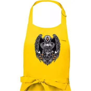 Kuchyňská zástěra Moto orel - Pánská zástěra na vaření - Univerzální velikost ( Žlutá )