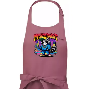 Kuchyňská zástěra Mýval - masked bandit grafitti - Dámská zástěra na vaření - Univerzální velikost ( Starorůžová )