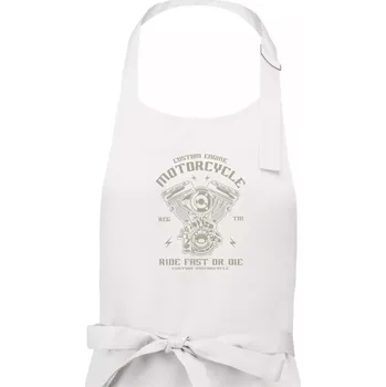 Kuchyňská zástěra Custom Engine - Dámská zástěra na vaření - Univerzální velikost ( Bílá )