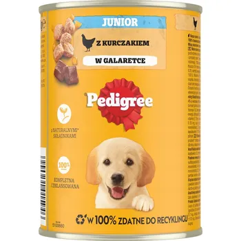 Krmivo pro psa PEDIGREE Junior vlhké krmivo pro štěňata kuřecí želé konzerva 400 g