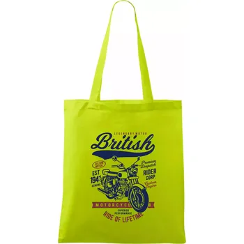 British Motorcycle - Taška bavlněná - 42 x 38 cm ( Limetková )