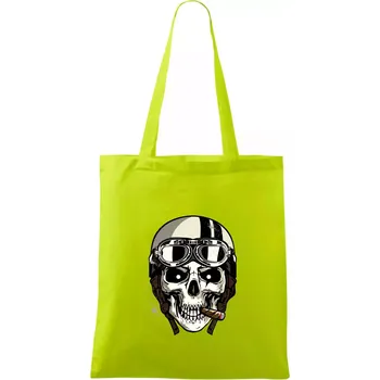 Motorkářská helma a doutník - Taška bavlněná - 42 x 38 cm ( Limetková )