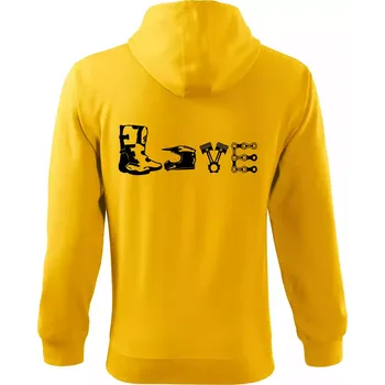 Pánská mikina Enduro Love - Mikina s kapucí na zip trendy zipper - M ( Žlutá )