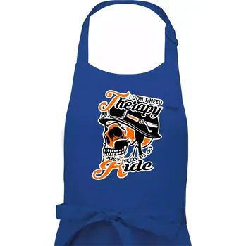 Kuchyňská zástěra I don't need therapy moto ride - Pánská zástěra na vaření - Univerzální velikost ( Královská modrá )