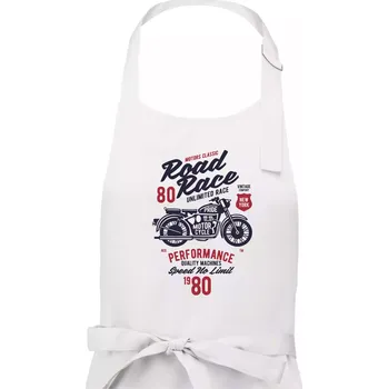 Kuchyňská zástěra Road Race Motorcycle - Pánská zástěra na vaření - Univerzální velikost ( Bílá )