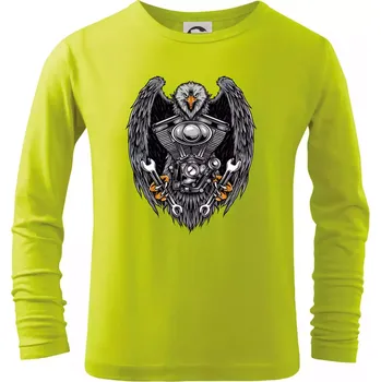Dětská móda Moto orel - Triko dětské Long Sleeve - 134 cm/8 let ( Limetková )