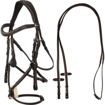 Uzdečka SUPREME s mexickým anatomickým nánosníkem tmavě hnědá PONY