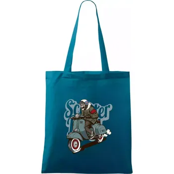 Skútr boy ve vaťáku - Taška bavlněná - 42 x 38 cm ( Petrolejová )