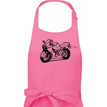 Kuchyňská zástěra Sportovní motorka - Pánská zástěra na vaření - Univerzální velikost ( Růžová )