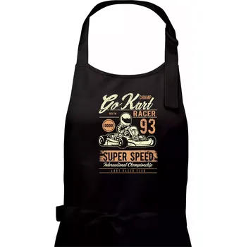 Kuchyňská zástěra Go Kart Racer - Dámská zástěra na vaření - Univerzální velikost ( Černá )