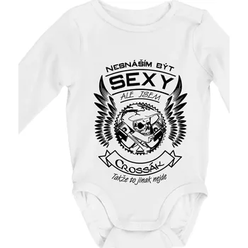 Kojenecký body Nesnáším být sexy - crossák - Body kojenecké s dlouhým rukávem - Dlouhý r. do 3 měs ( Bílá )