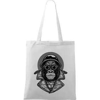 Motorkář gorila - Taška bavlněná - 42 x 38 cm ( Bílá )