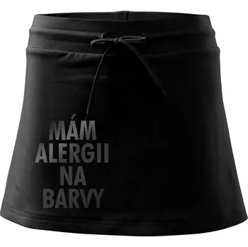 Dámské oblečení Mám alergii na barvy - černý potisk - Sportovní sukně - two in one - XS ( Černá )