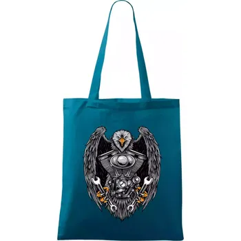 Moto orel - Taška bavlněná - 42 x 38 cm ( Petrolejová )