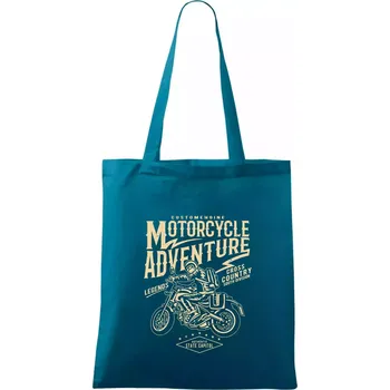 Motorcycle Adventure - Taška bavlněná - 42 x 38 cm ( Petrolejová )