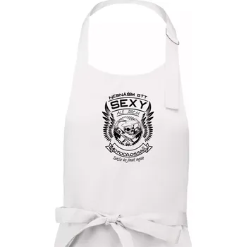 Kuchyňská zástěra Nesnáším být sexy - motocrossař - Pánská zástěra na vaření - Univerzální velikost ( Bílá )