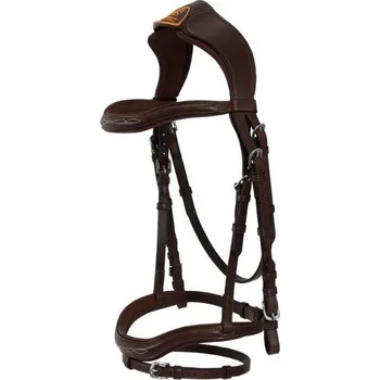 Jezdectví Uzdečka ACAVALLO Amazzone s anglickým nánosníkem dark brown COB