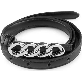 Opasek Dámský pásek šíře 13 mm, 18 mm Varianta: 17 (1,3 cm) černá stříbrná, Balení: 1 ks