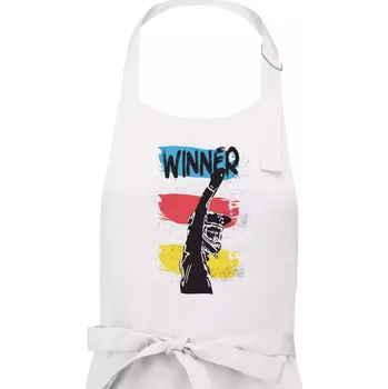 Kuchyňská zástěra Winner závodník - Pánská zástěra na vaření - Univerzální velikost ( Bílá )