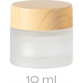 Sklenice Skleněná lahvička matná 10 ml se šroubovacím uzávěrem imitace dřeva