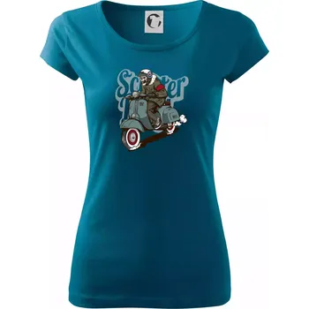 Dámské tričko Skútr boy ve vaťáku - Dámské triko Pure - XS ( Petrolejová )