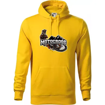 Pánská mikina Motocross pohoří - Mikina pánská Cape s kapucí - 5XL ( Žlutá )