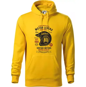 Pánská mikina Motor Legend Helmet - Mikina pánská Cape s kapucí - XL ( Žlutá )