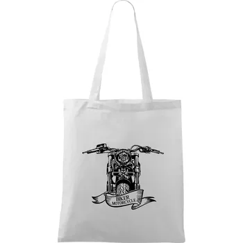 Biker Motorcycle motorka - Taška bavlněná - 42 x 38 cm ( Bílá )