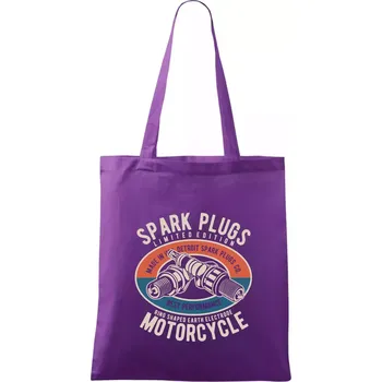 Nákupní taška Spark Plugs ovál - Taška bavlněná - 42 x 38 cm ( Fialová )