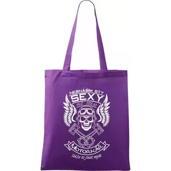 Nákupní taška Nesnáším být sexy - motorkář - Taška bavlněná - 42 x 38 cm ( Fialová )