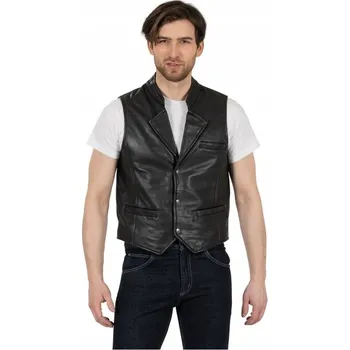 Moto bunda Pánská kožená motocyklová vesta DETLEV LOUIS DL-SM 4, velikost XL, styl Chopper