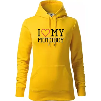 Dámská mikina I love my motoboy - Mikina dámská Cape s kapucí - XS ( Žlutá )