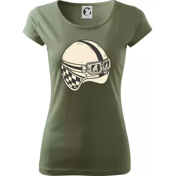 Dámské tričko Moto helma - žalud - Dámské triko Pure - XS ( Khaki )