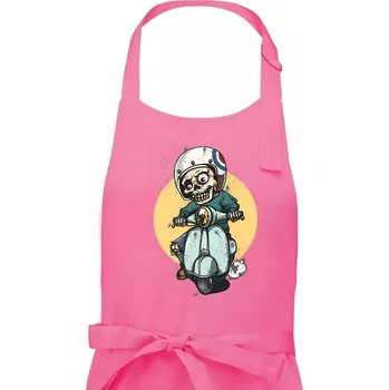 Kuchyňská zástěra Skútr rebel - Dámská zástěra na vaření - Univerzální velikost ( Růžová )