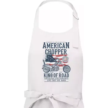 Kuchyňská zástěra American Chopper - Pánská zástěra na vaření - Univerzální velikost ( Bílá )