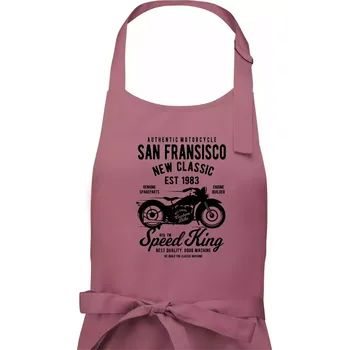 Kuchyňská zástěra San Fransisco Motorcycle - Dámská zástěra na vaření - Univerzální velikost ( Starorůžová )