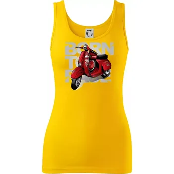 Dámské tričko Scooter born to ride red - Dámské tílko - S ( Žlutá )