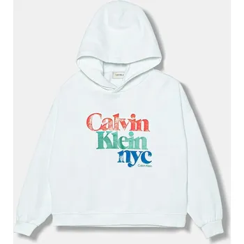 Dámská mikina Dětská bavlněná mikina Calvin Klein Jeans IG0IG02989.9BYA bílá 00X, vel. 164