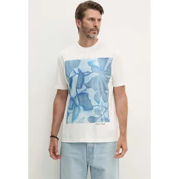 Pánské tričko Bavlněné tričko Paul Smith bílá barva, s potiskem, M1R-919T-NP4739 M1R.919T.NP4739 00X, vel. L