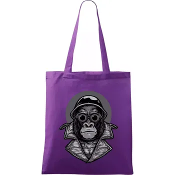 Nákupní taška Motorkář gorila - Taška bavlněná - 42 x 38 cm ( Fialová )